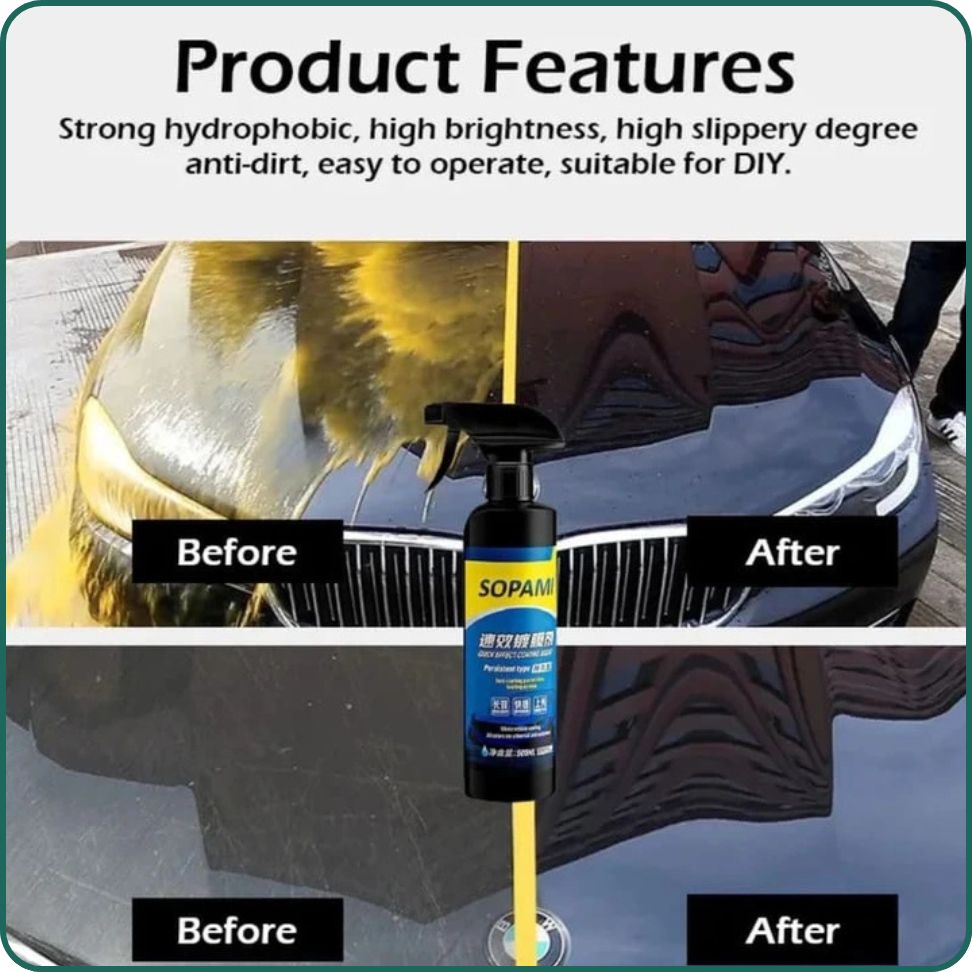 Sopami™ – Ceramic Car Coating Spray, 3-in-1 Shine, Protection & Hydrophobic Shield