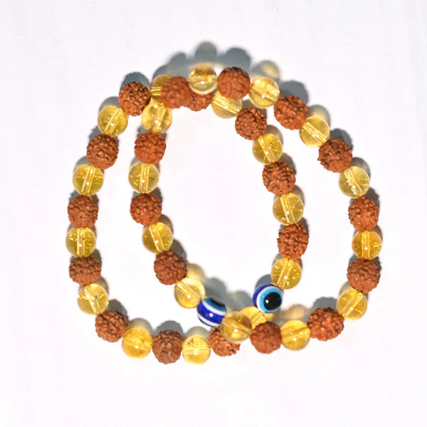 DivineAura™ Rudraksha Citrine Crystal Bracelet (Buy 1 Get 1 Free)