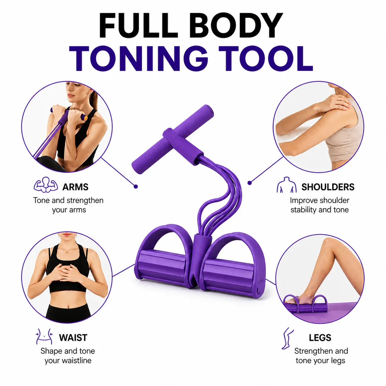 MyLifey™ – Premium 8 tube Multifunctional Yoga Pedal Resistance Band Trainer