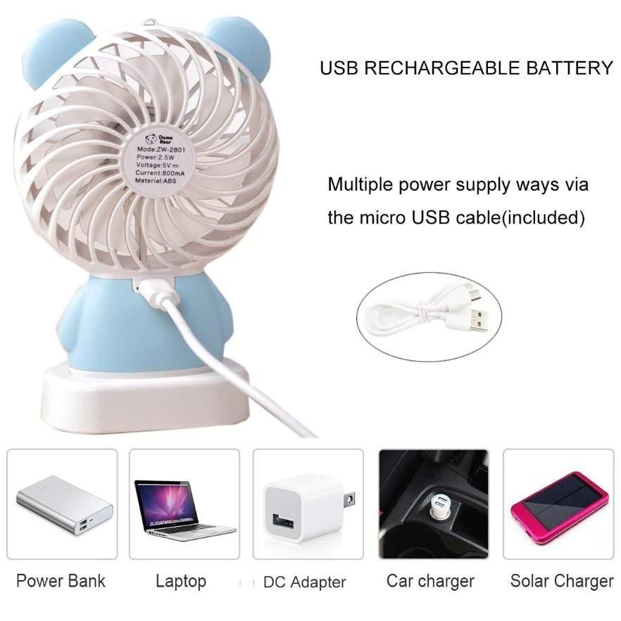 BEAR STYLE COLOR CHANGING LED  DESK FAN