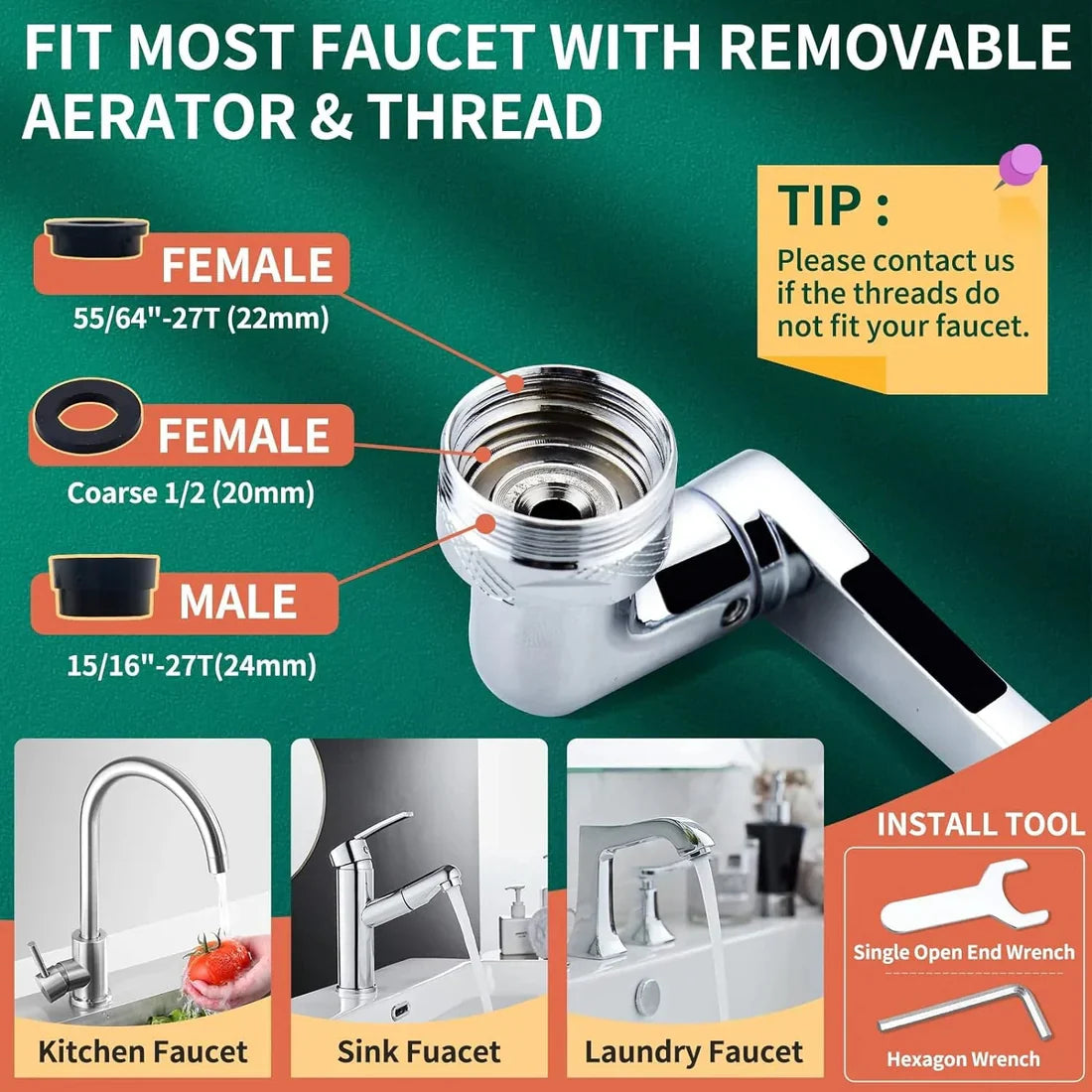 Aquarise™ High Quality Rotatable Filter Faucet (Buy 1 Get 1 Free)