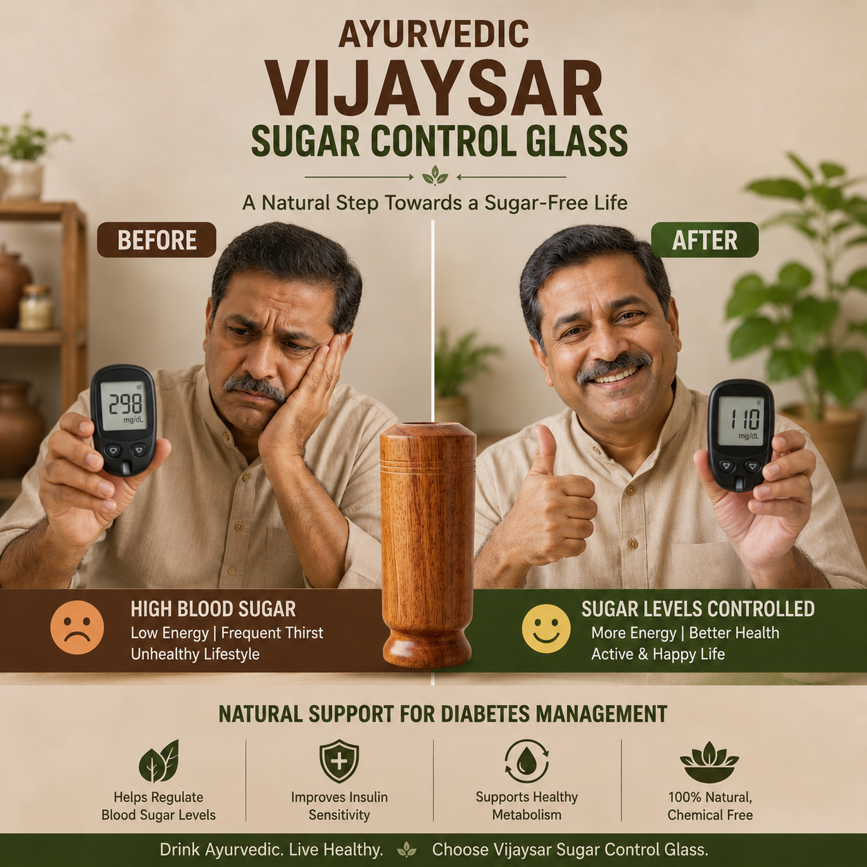 Vijaysar Wood Glass packaging