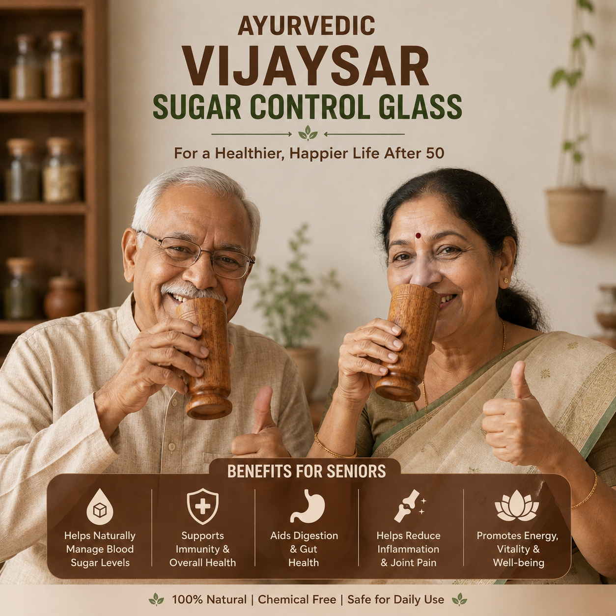 Vijaysar Wood Glass detail