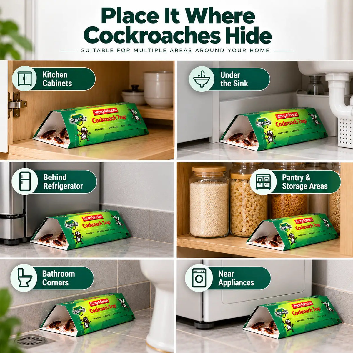 Pestora™ Non-Toxic Cockroach Trap for Kitchen & Home