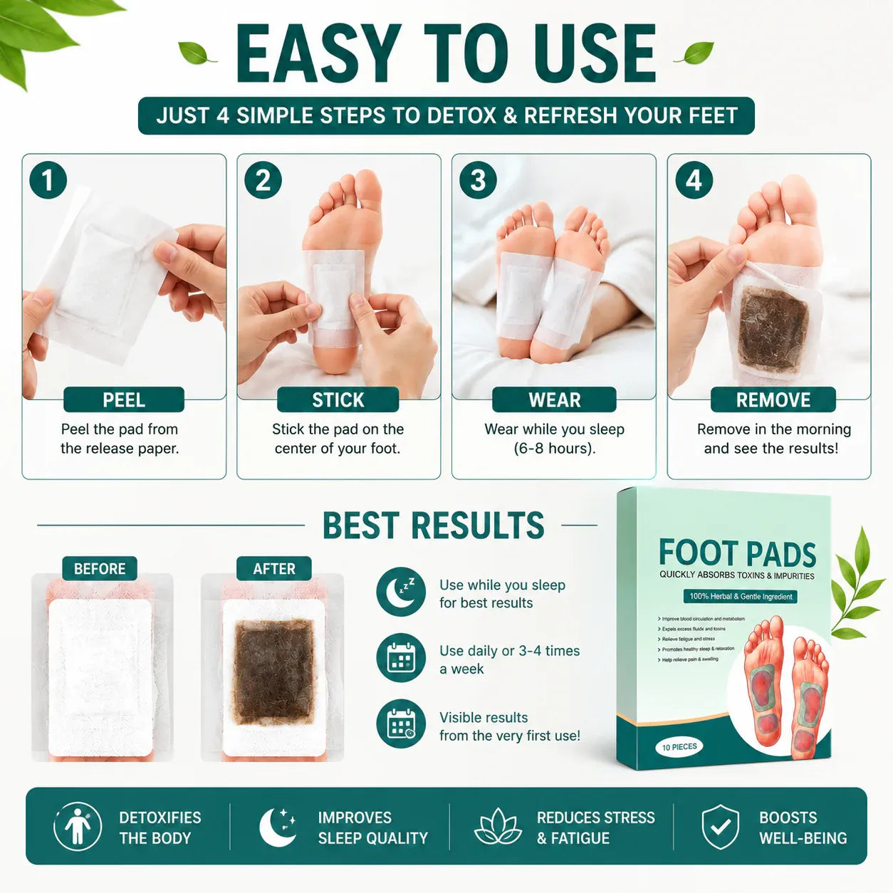 Detox Foot Patches (Pack of 2) 20 Pices