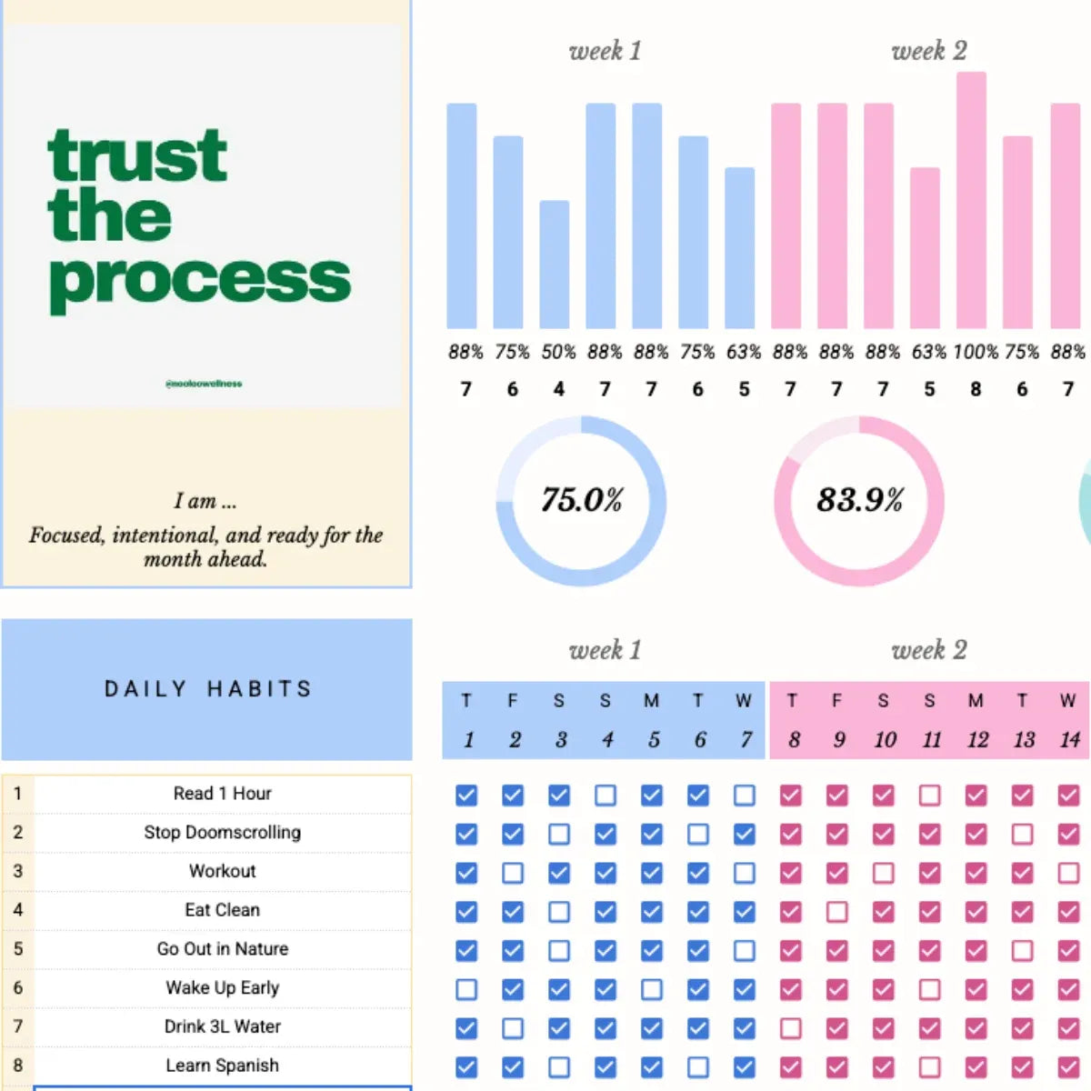 Ultimate Habit Tracker & Daily Routine Planner For Google Sheets & Excel
