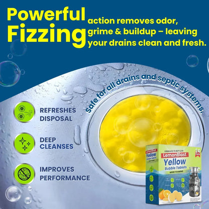 LemonBlast™ – Fizzing Drain Cleaner & Odor Eliminator Tablets (Buy 1 Get 1 Free | 12pcs+12pcs)
