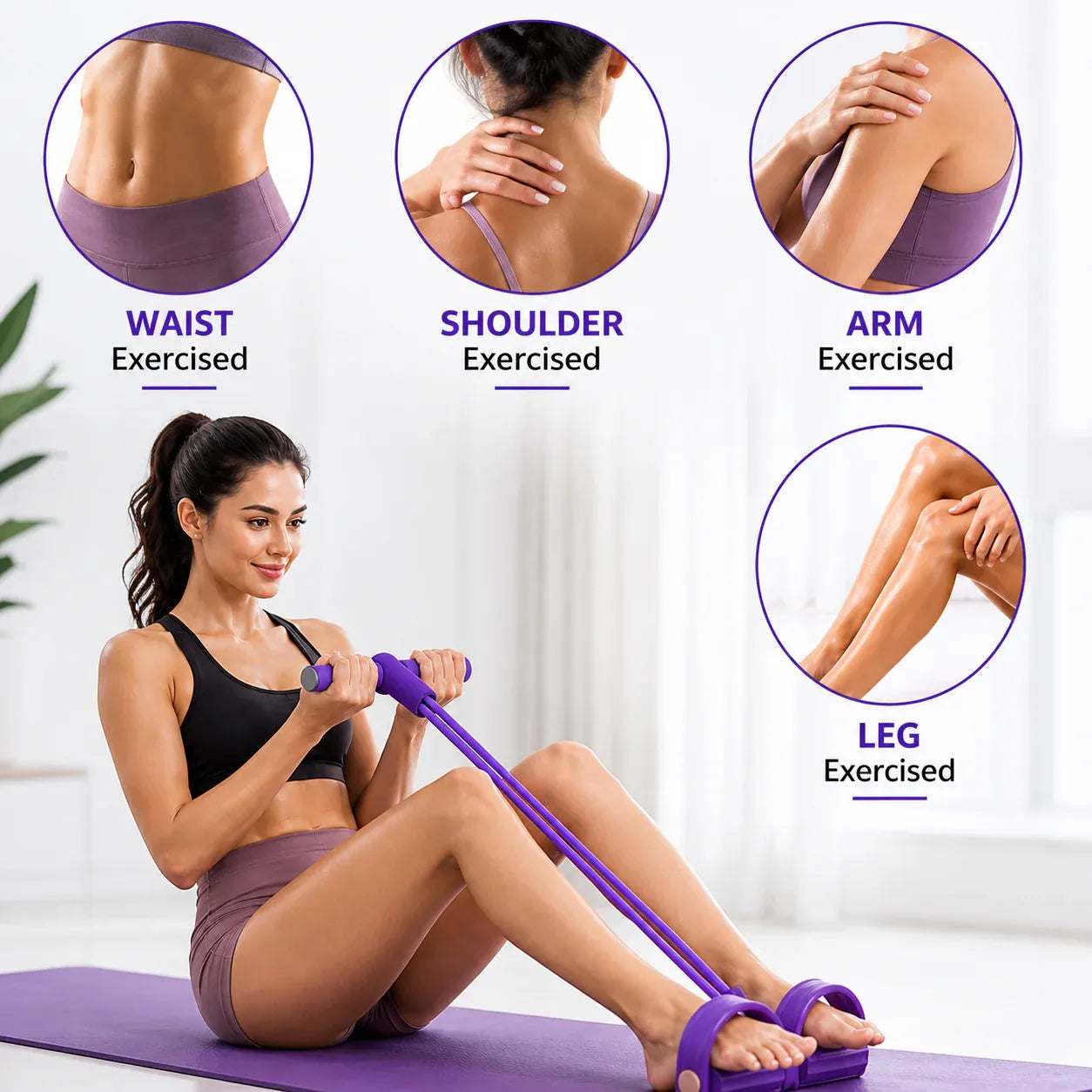 MyLifey™ – Premium 8 tube Multifunctional Yoga Pedal Resistance Band Trainer