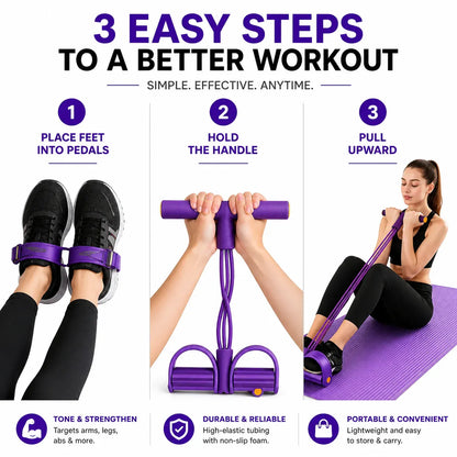 MyLifey™ – Premium 8 tube Multifunctional Yoga Pedal Resistance Band Trainer