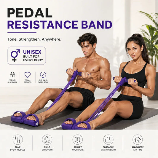 MyLifey™ – Premium 8 Tube Yoga Pedal Resistance Band Trainer