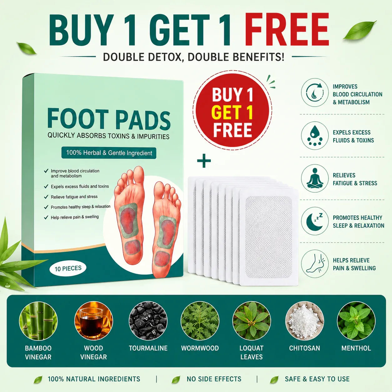 Detox Foot Patches (Pack of 2) 20 Pices