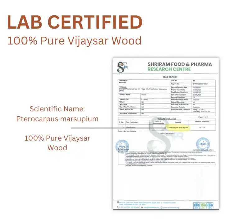 Lab Certified Vijaysar wood Sugar Control Glass – Manages Sugar levels Naturally